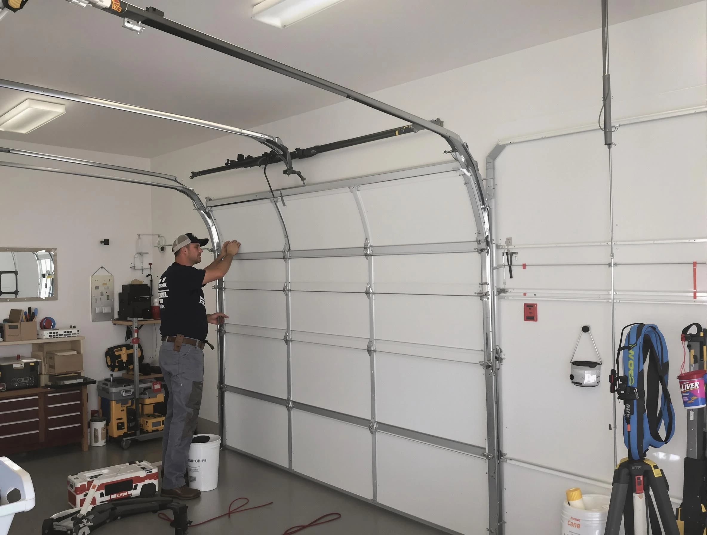 Stone Mountain Garage Door Repair team installing new garage door in Stone Mountain