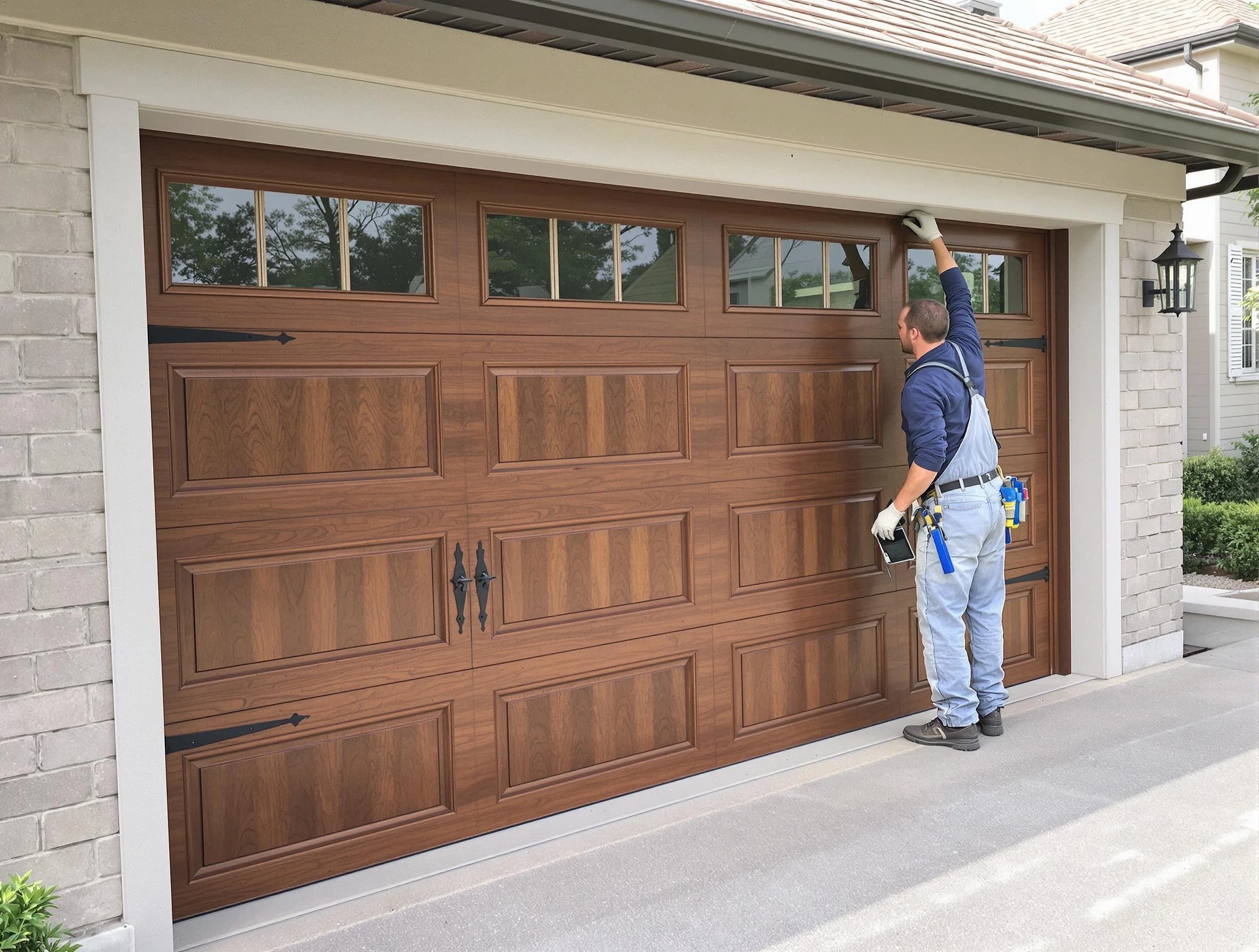 Custom garage door showcase by Stone Mountain Garage Door Repair in Stone Mountain