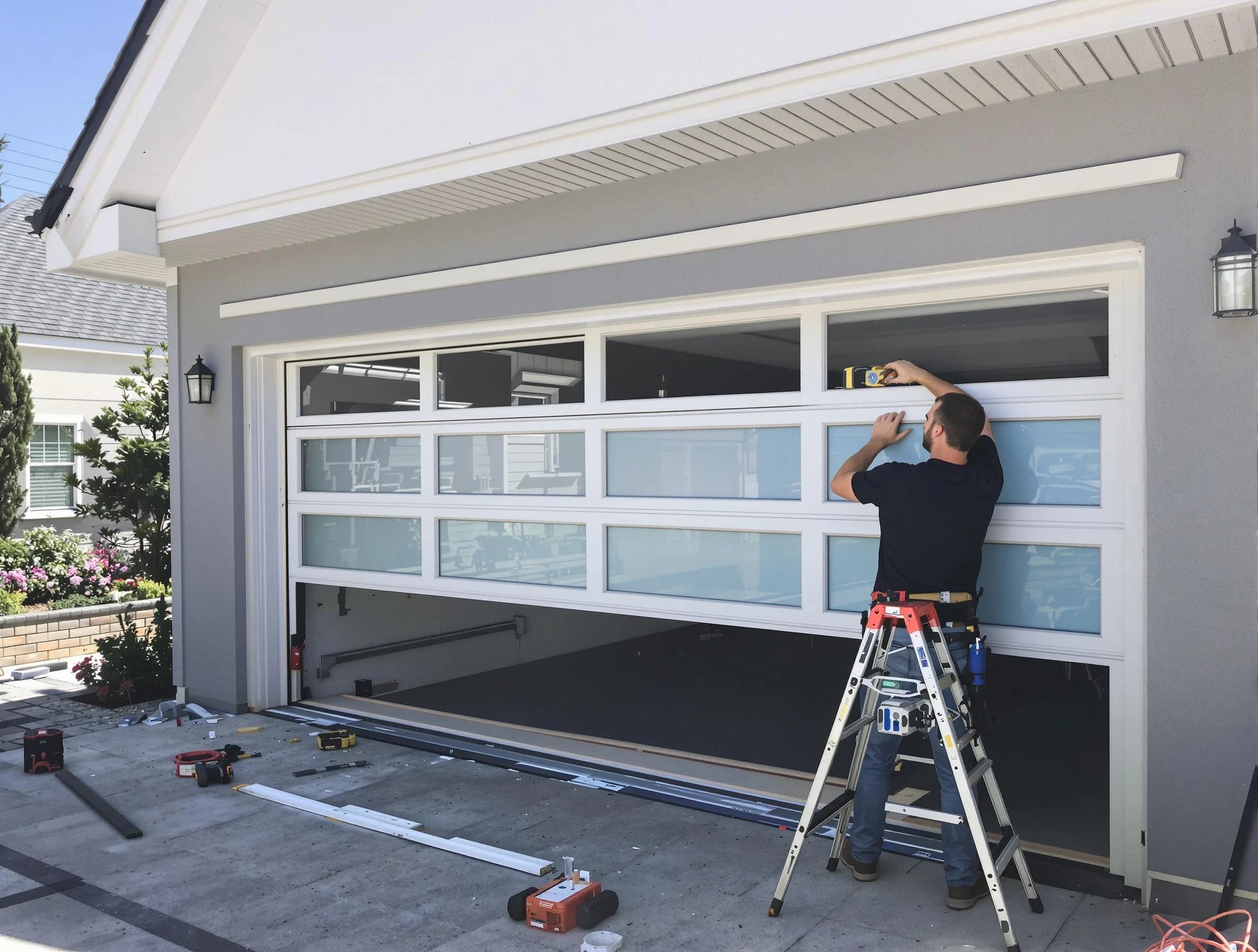 Stone Mountain Garage Door Repair team performing garage door replacement in Stone Mountain