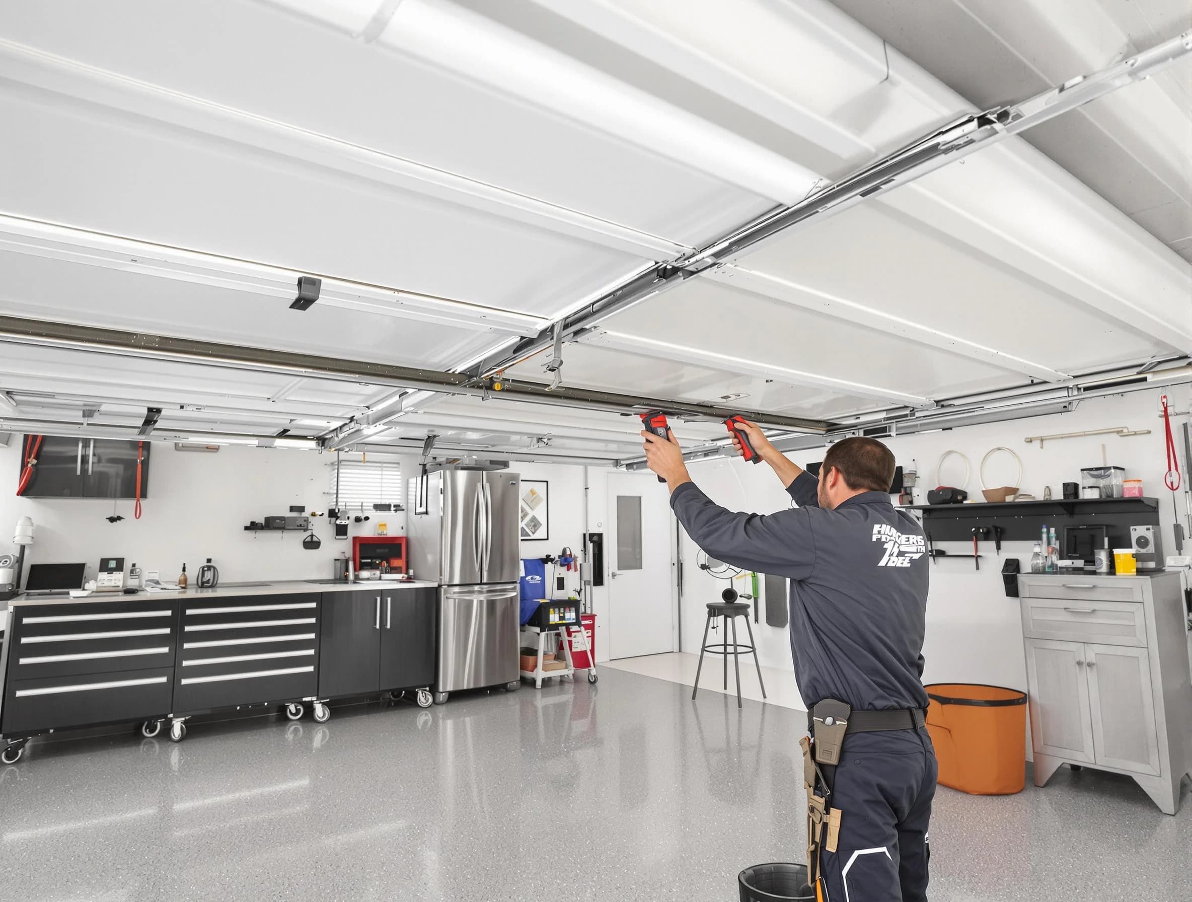 Overhead garage door repair service by Stone Mountain Garage Door Repair in Stone Mountain