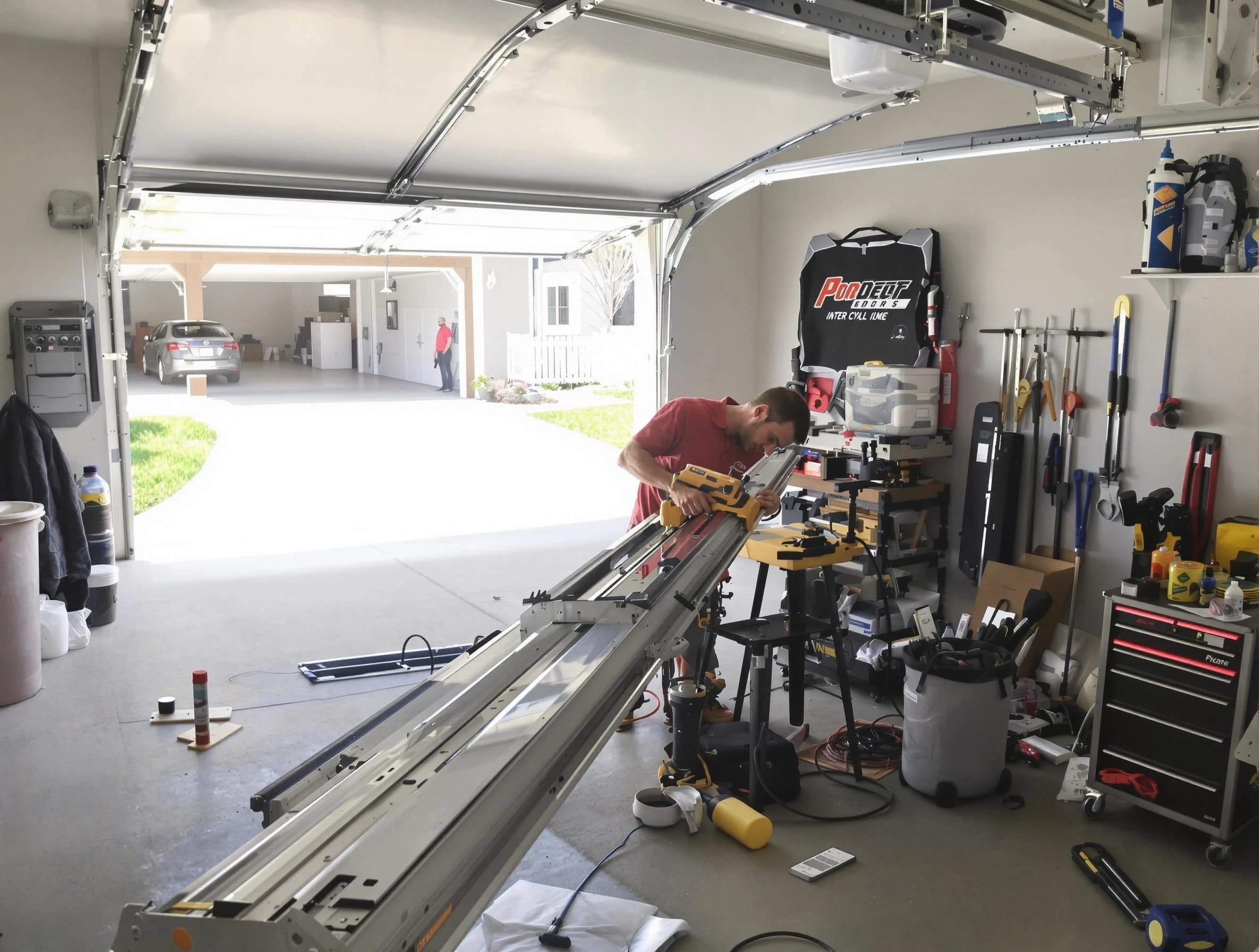 Stone Mountain Garage Door Repair expert performing track repair in Stone Mountain