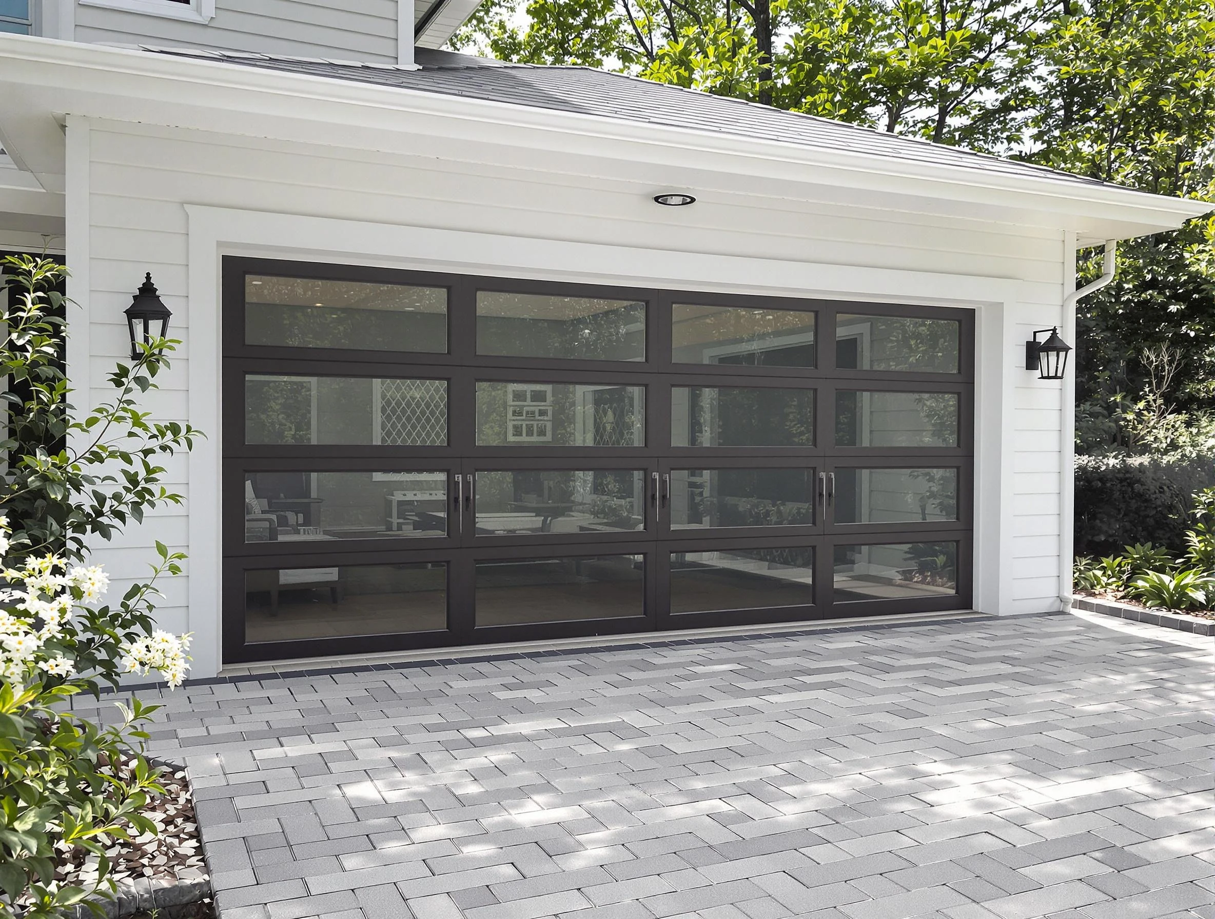 Stone Mountain Garage Door Repair design specialist presenting custom garage door options to Stone Mountain homeowner