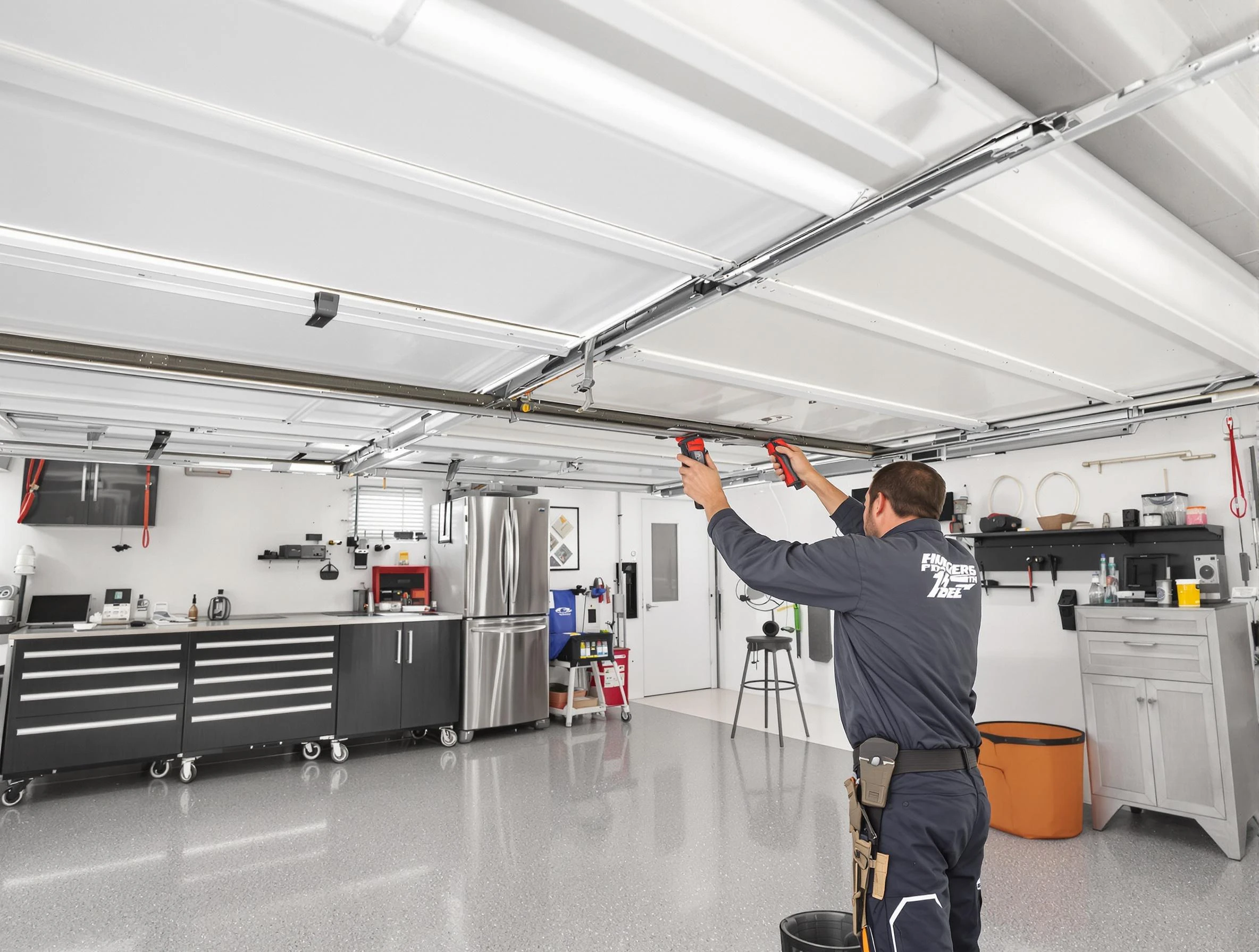Overhead garage door repair service by Stone Mountain Garage Door Repair in Stone Mountain